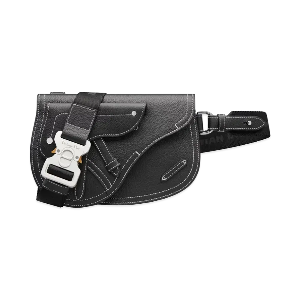 Dior Saddle Pouch Grained Calfskin "Black"