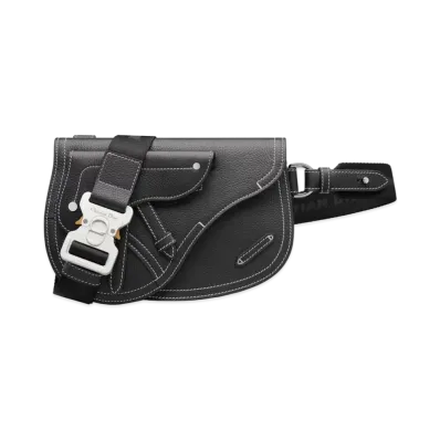 Dior Saddle Pouch Grained Calfskin "Black"