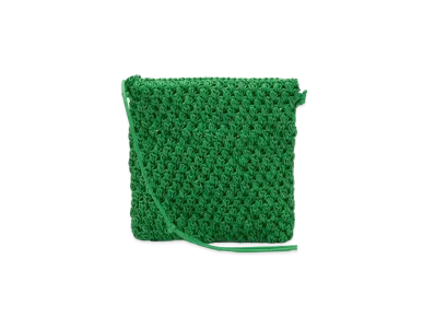 Bottega Veneta Leather Crochet Shoulder Bag "Grass"