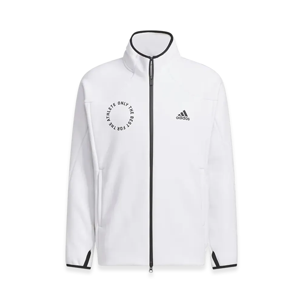 adidas Standard.1 Regular Fit Pile-Back Double Knit Track Top "White"