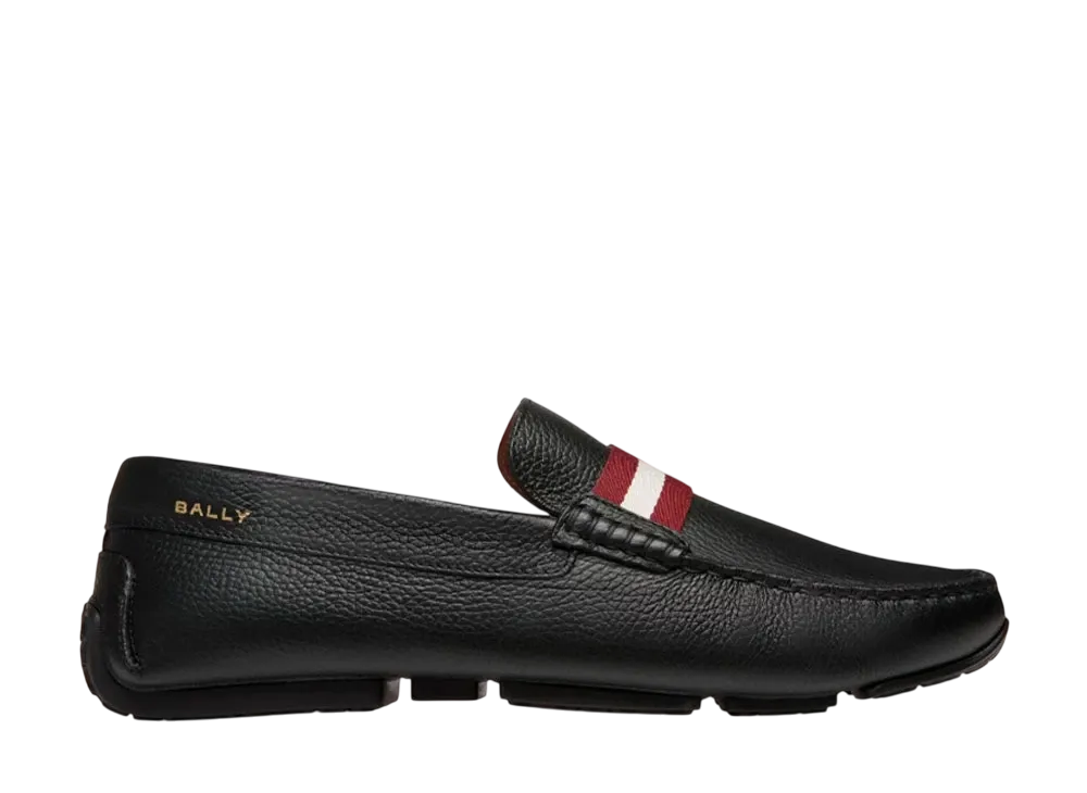 Bally Pilot Driver In Grained Leather "Black"