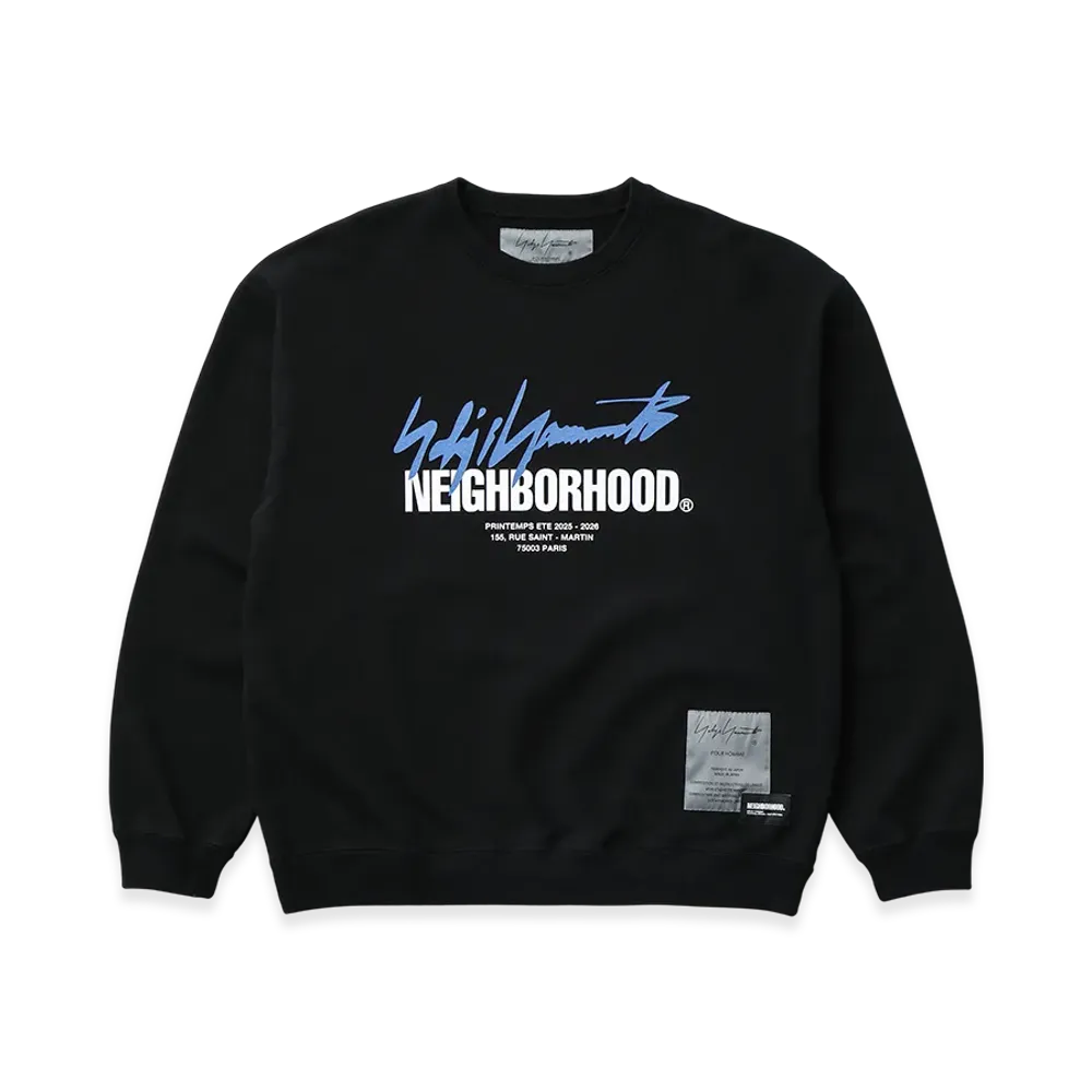 NEIGHBORHOOD x Yohji Yamamoto POUR HOMME Sweat Shirt LS "Black"