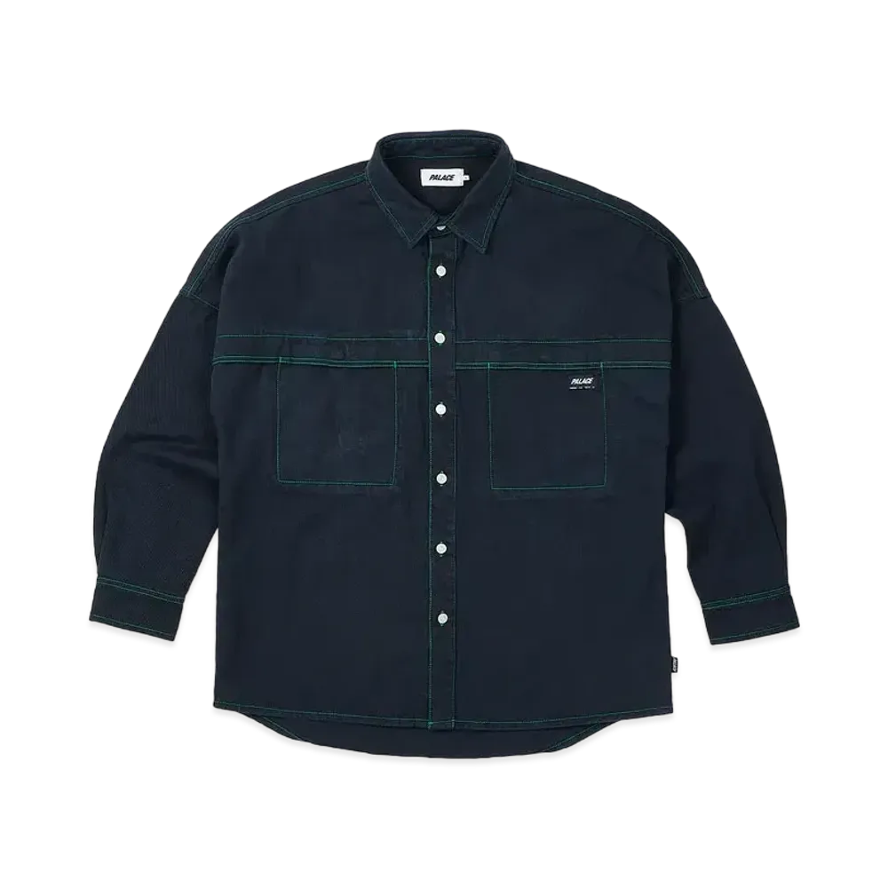 PALACE Stitch Up Drop Shoulder Shirt "Navy"