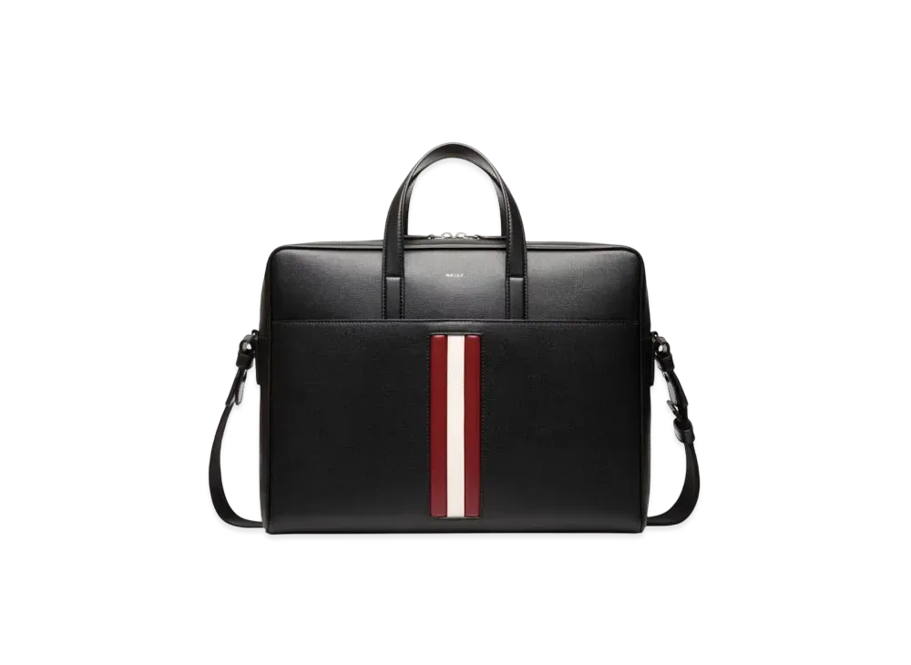 Bally Mythos Briefcase In Recycled Leather "Black"