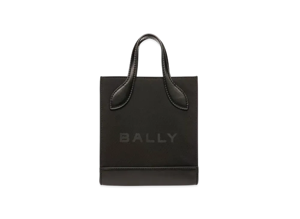 Bally Bar Mini Tote Bag In Nylon and Leather "Black"