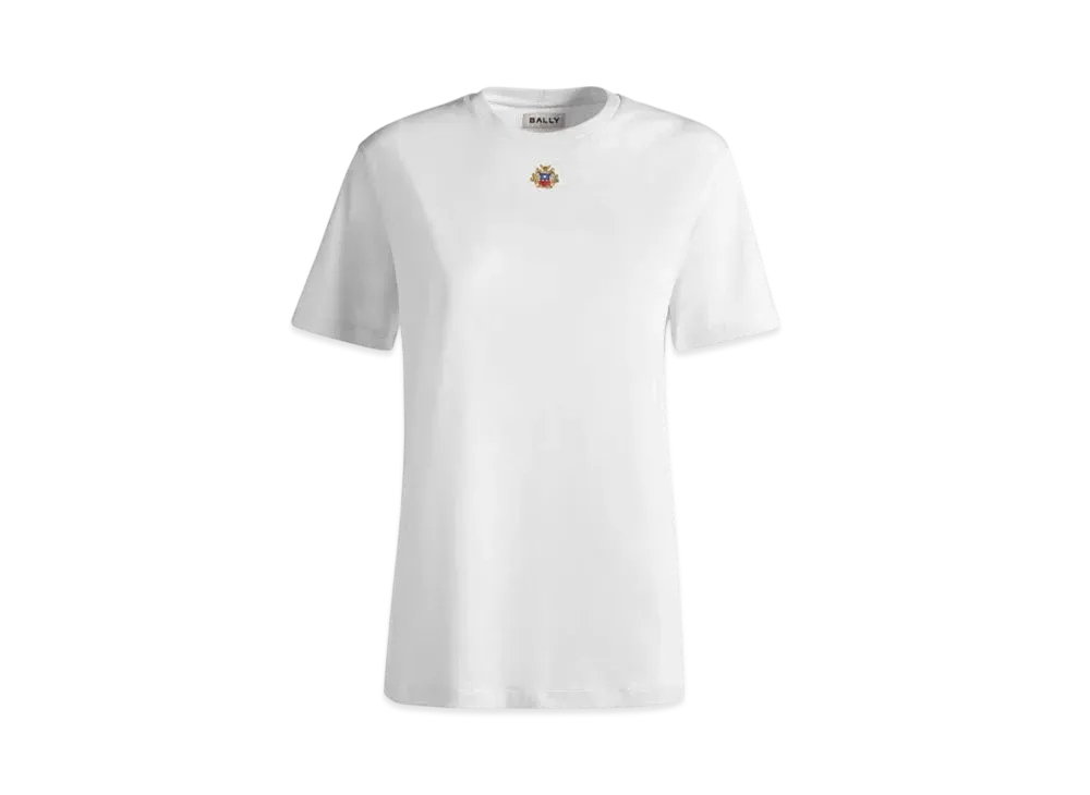 Bally T-Shirt With Bally Crest Logo In Cotton "White"