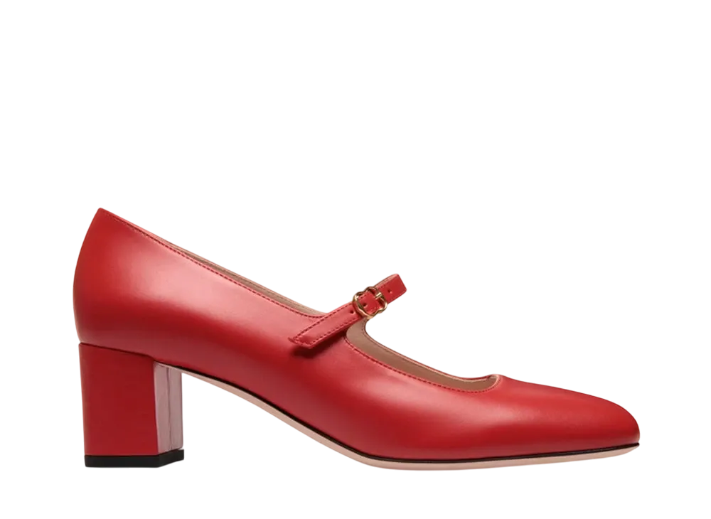 バリー ウィメンズ バレリーナ メリージェーン パンプス キャンディレッド レザー "レッド" 6308650