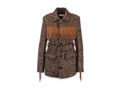 Saint Laurent Women's Animal Print Coat "Brown/Black"