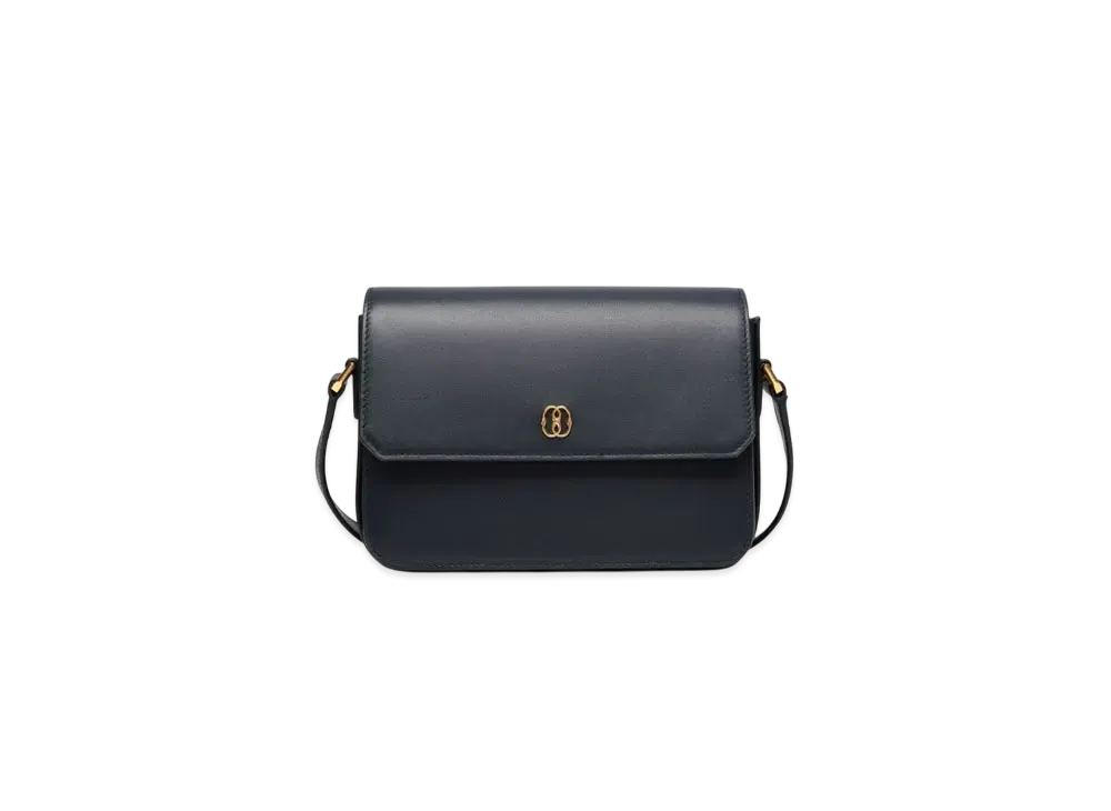 Bally Emblem Small crossbody Bag Navy Blue In Leather "Blue"