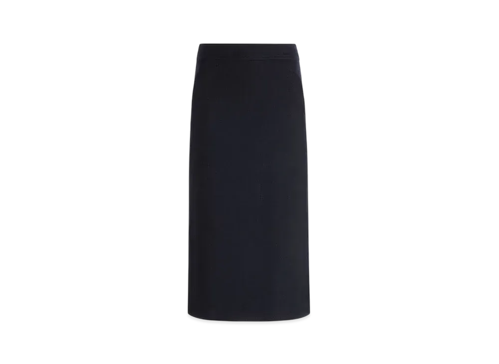 Bally Midi Skirt In Navy Blue Wool "Blue"