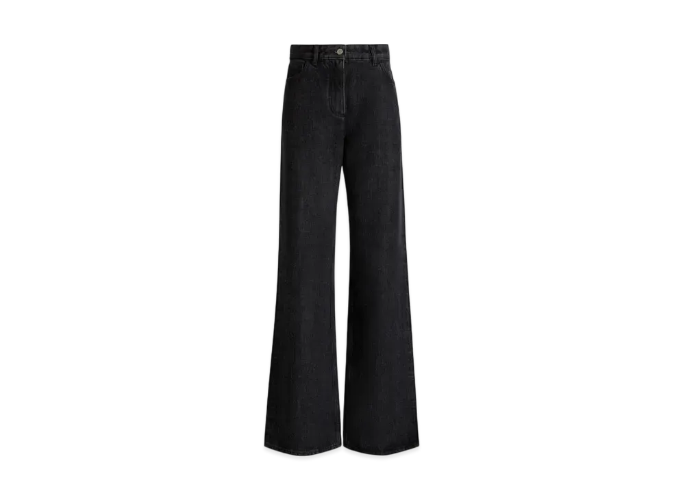 Bally Wide-Leg Denim Pants In Cotton "Gray"