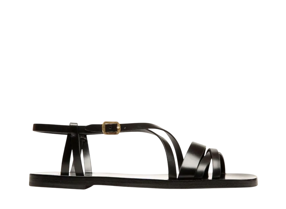 Bally Salis Flat Sandal In Leather "Black"