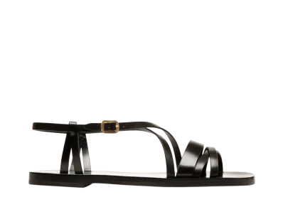 Bally Salis Flat Sandal In Leather "Black"