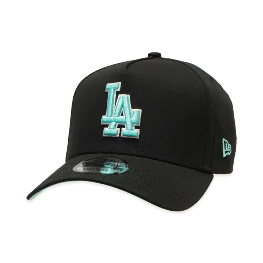 NEW ERA LA Dodgers Raiders Aqua Void 9Forty A-Frame Snapback "Black"