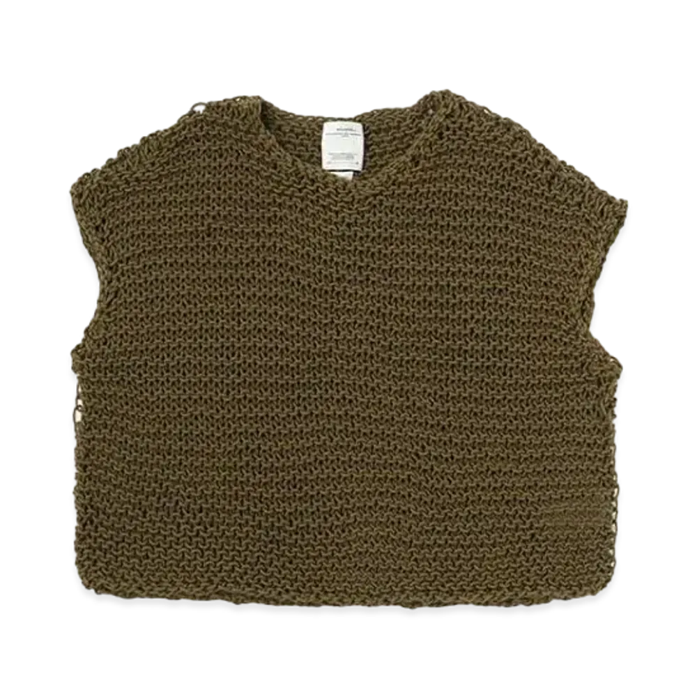visvim Lattice Vest Hand-Knit "Olive"