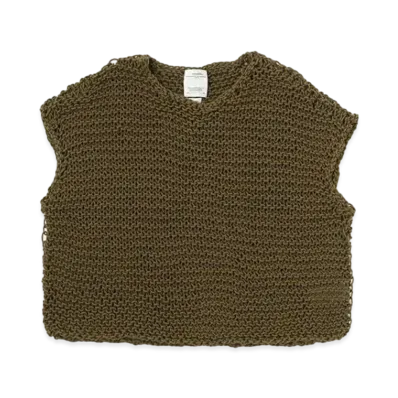 visvim Lattice Vest Hand-Knit "Olive"