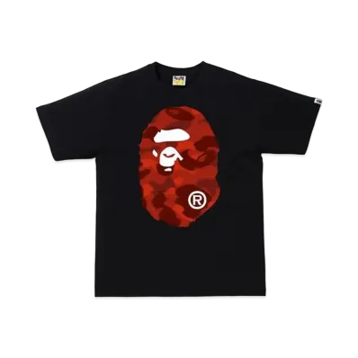 A BATHING APE Color Camo Big Ape Head Tee (FW20) "Black/Red"