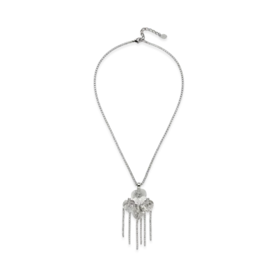 Jimmy Choo Heart Drop Necklace "Silver/Crystal"