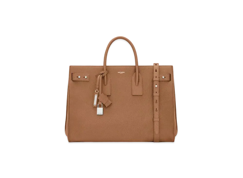 Saint Laurent Sac De Jour Thin Large in Grained Leather "Fox"