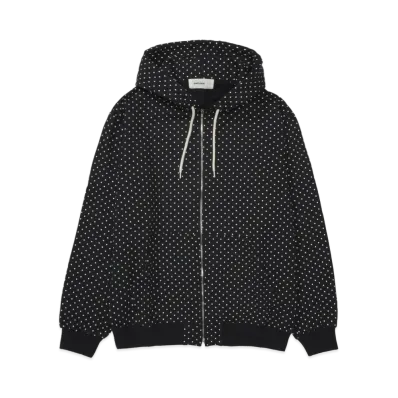 everyone Back Logo Dot Zip Up Hoodie "Black"