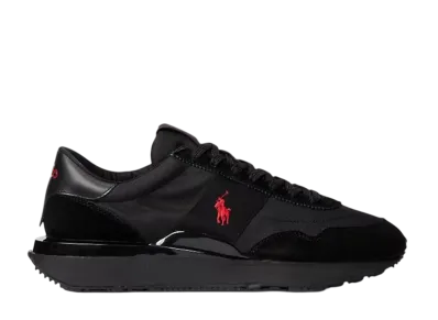Polo Ralph Lauren Train 89 Suede and Oxford Sneaker "Triple Black/Red PP"