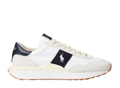 Polo Ralph Lauren Train 89 Suede and Oxford Sneaker "White/Hunter Navy"