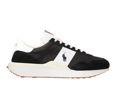 Polo Ralph Lauren Train 89 Suede and Oxford Sneaker "Black/White"
