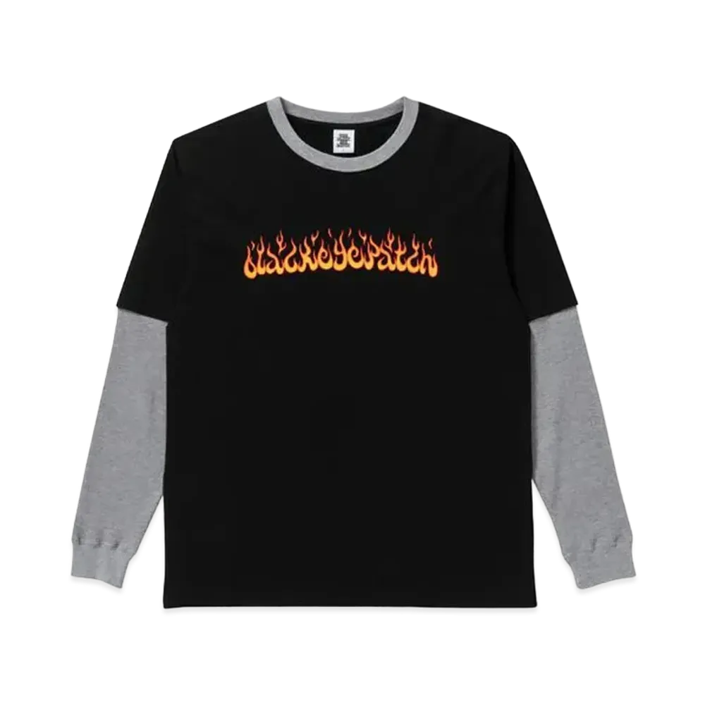 BlackEyePatch Flames Layered L/S Tee "Black"