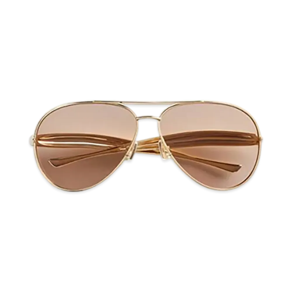 Bottega Veneta Sardine Aviator Sunglasses "Gold/Brown"