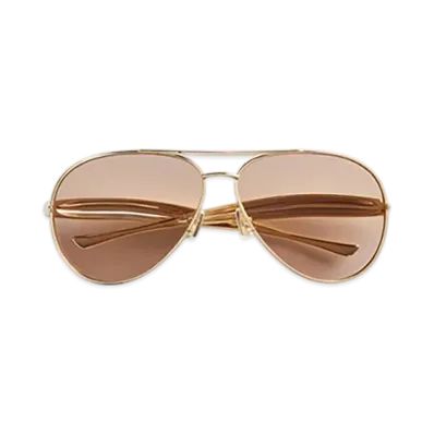 Bottega Veneta Sardine Aviator Sunglasses "Gold/Brown"