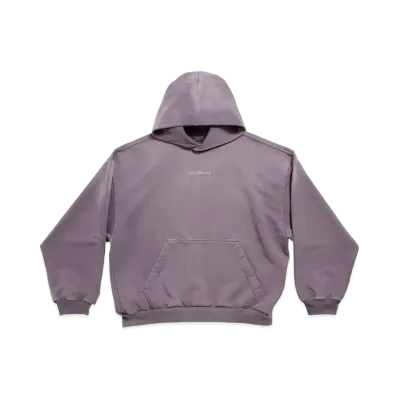 BALENCIAGA MENS Back Hoodie Medium Fit "Purple/Grey"