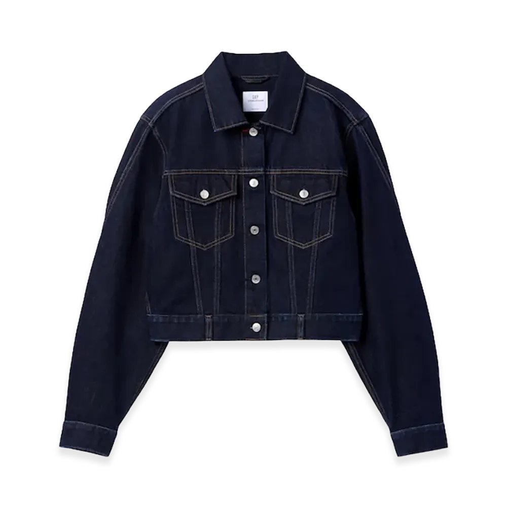 Gap x Victoria Beckham Women's Relax Fit Cropped Denim Jacket "Dark Wash"