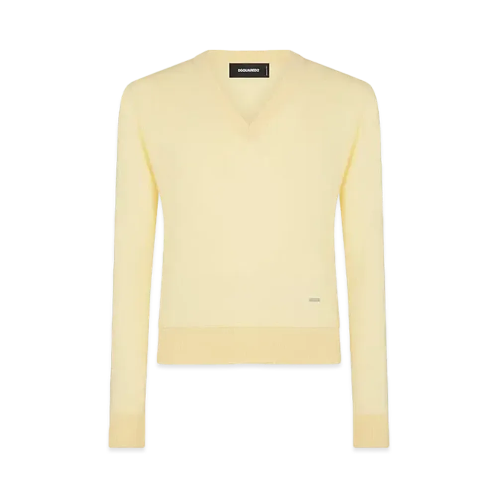 Dsquared2 The Caten Prive V Neck Knit Pullover "Yellow"