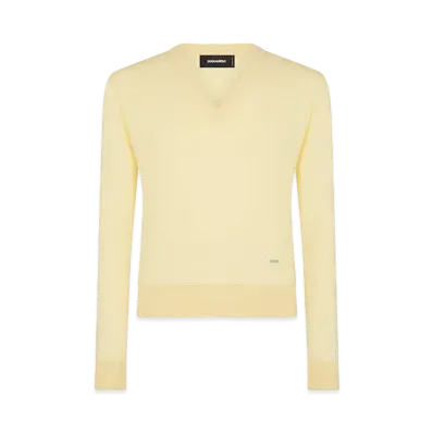 Dsquared2 The Caten Prive V Neck Knit Pullover "Yellow"