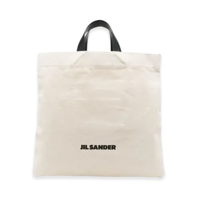 Jil Sander Women's Sand Canvas Shopping Bag "White"