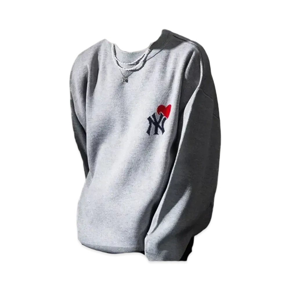 MLB Heart Logo Jacquard Knit "Ash Grey"