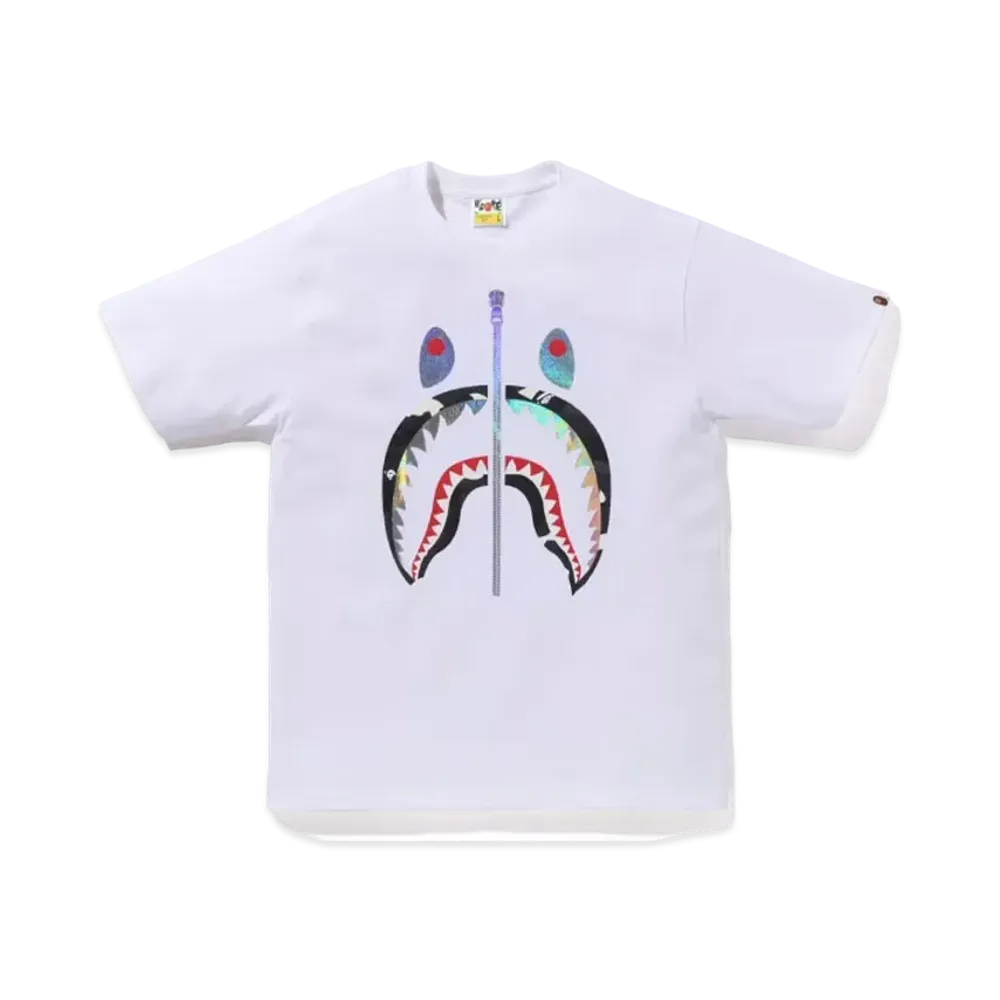 A BATHING APE Shark Tee "White/Black"