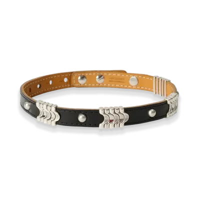OUR LEGACY Wave Choker "Black Chromexcel Leather"