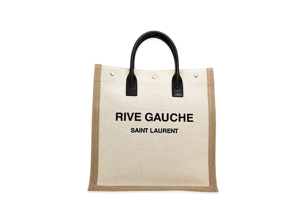 Saint Laurent Rive Gauche North/South Shopping Bag "White/Black"
