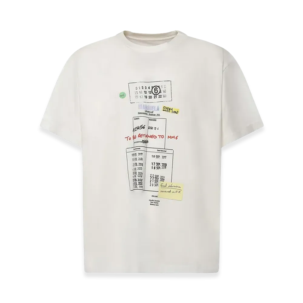 MM6 Maison Margiela Printed Cotton T-Shirt "Beige"