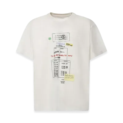 MM6 Maison Margiela Printed Cotton T-Shirt "Beige"