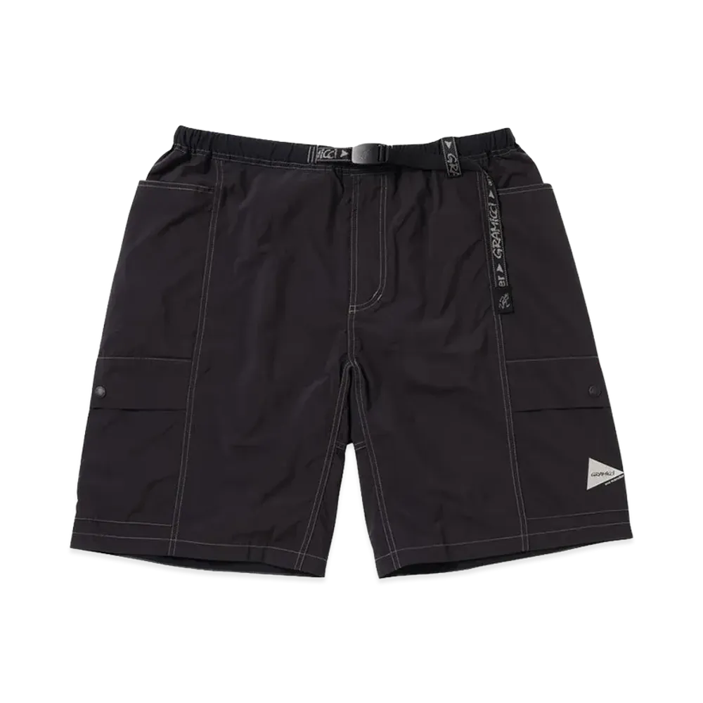 GRAMICCI x and wander Brushed Nylon Short Pants "Black"
