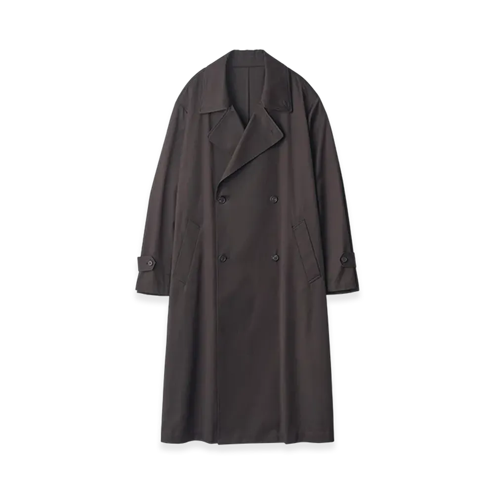 ssstein Cotton Satin Oversized Double Breasted Coat "Black"