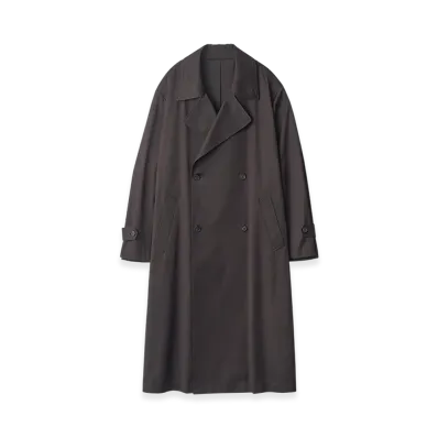 ssstein Cotton Satin Oversized Double Breasted Coat "Black"