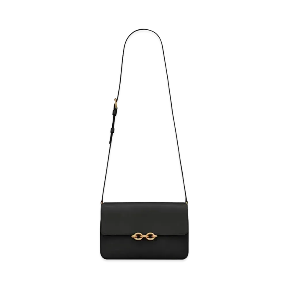 Saint Laurent Le Maillon Satchel In Smooth Leather "Black"