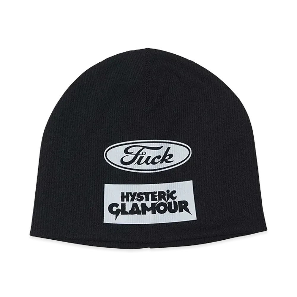 HYSTERIC GLAMOUR Logo Scratch Beanie "Black"