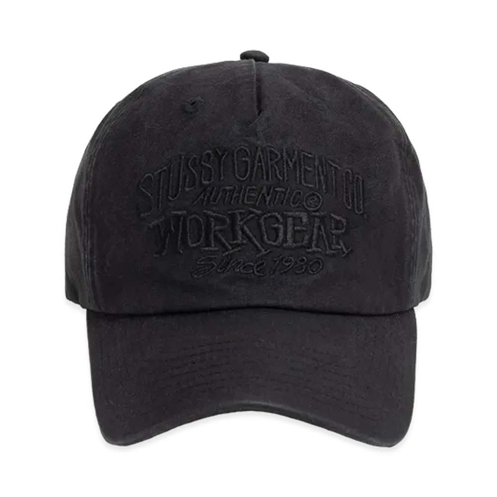 Stussy Mid-Depth Workgear Waxed Snapback "Black"
