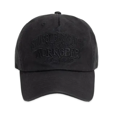 Stussy Mid-Depth Workgear Waxed Snapback "Black"