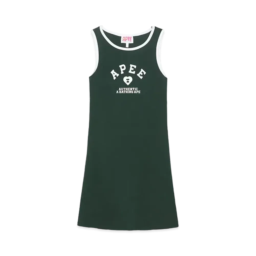 A BATHING APE Graphic Raglan Mini Dress "Gray"