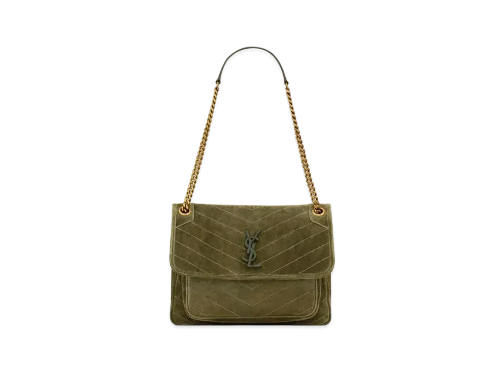 Saint Laurent Niki Medium in Suede "Loden Green"